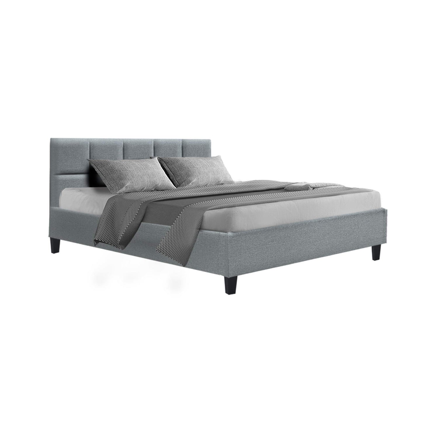 Artiss Bed Frame Queen Size Grey TINO BFRAME - H - TINO - Q - GY - AB