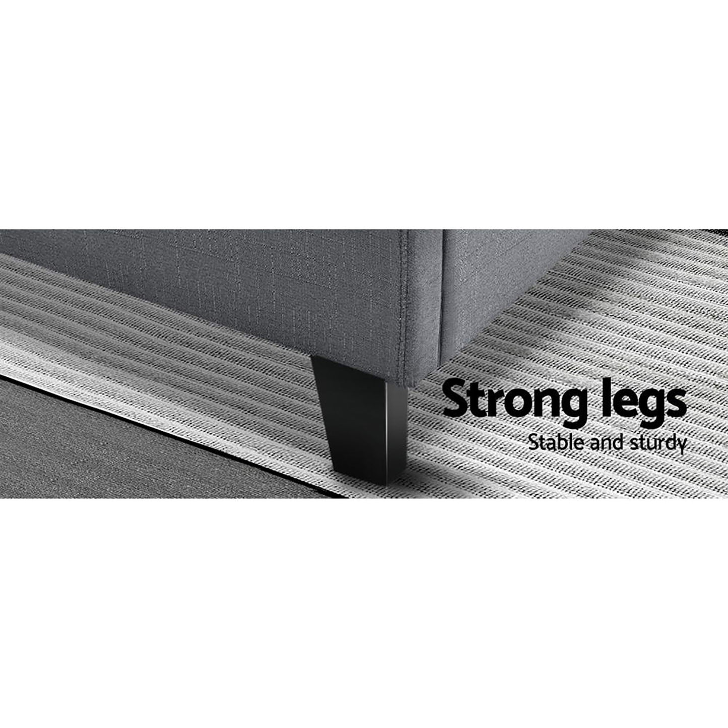 Artiss Bed Frame Queen Size Grey TINO BFRAME - H - TINO - Q - GY - AB