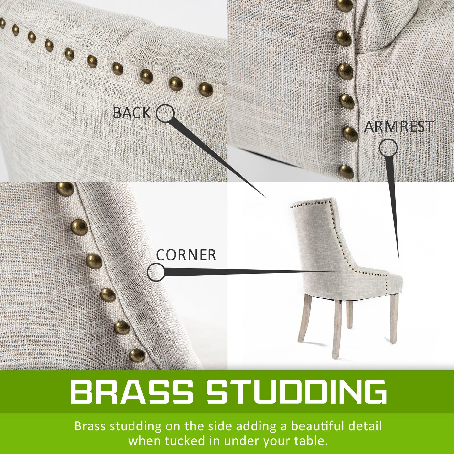 4X French Provincial Dining Chair Oak Leg AMOUR CREAM - Homegrown - StoresHomegrown - StoresV274 - FT - FC8443 - CR4