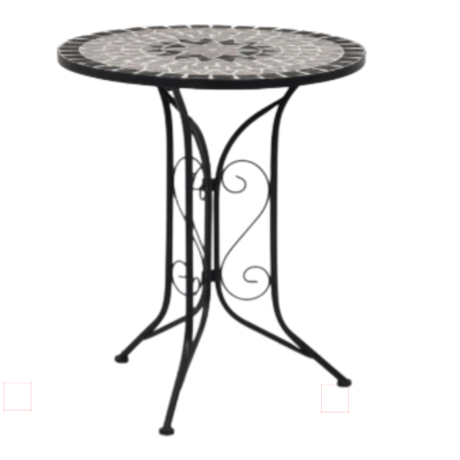 Mosaic Bistro Table Grey 61cm Ceramic - Homegrown - StoresHomegrown - Stores46715