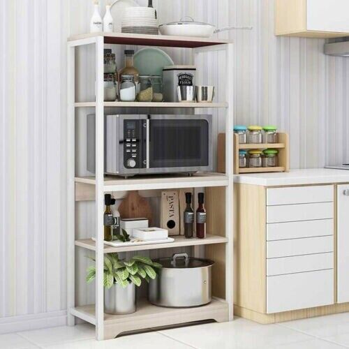 5 Tier Microwave Kitchen Multi Storage Shelves Shelf Racks Utensils Organiser