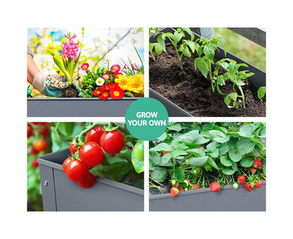 Greenfingers Garden Bed 100X80X30CM Galvanised Steel Raised Planter Standing Box