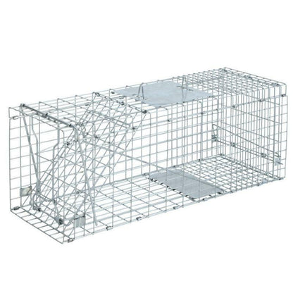 New HUMANE LIVE ANIMAL TRAP CAGE Possum Fox Dingo Rabbit Bird Cat Catch Folding
