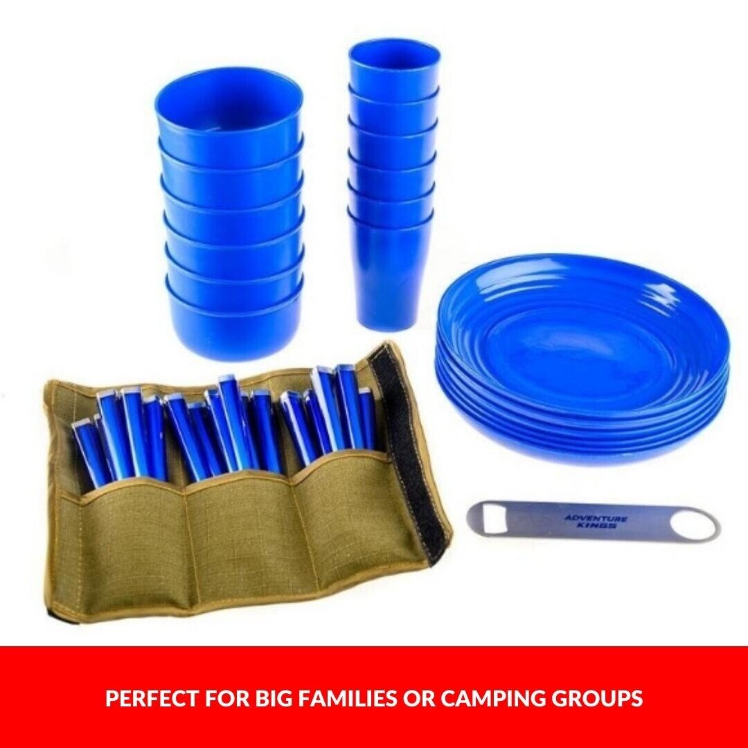 Camping Picnic Set 37 Piece 6Person Picnic Cutlery Pack Set Bag Storage Portable