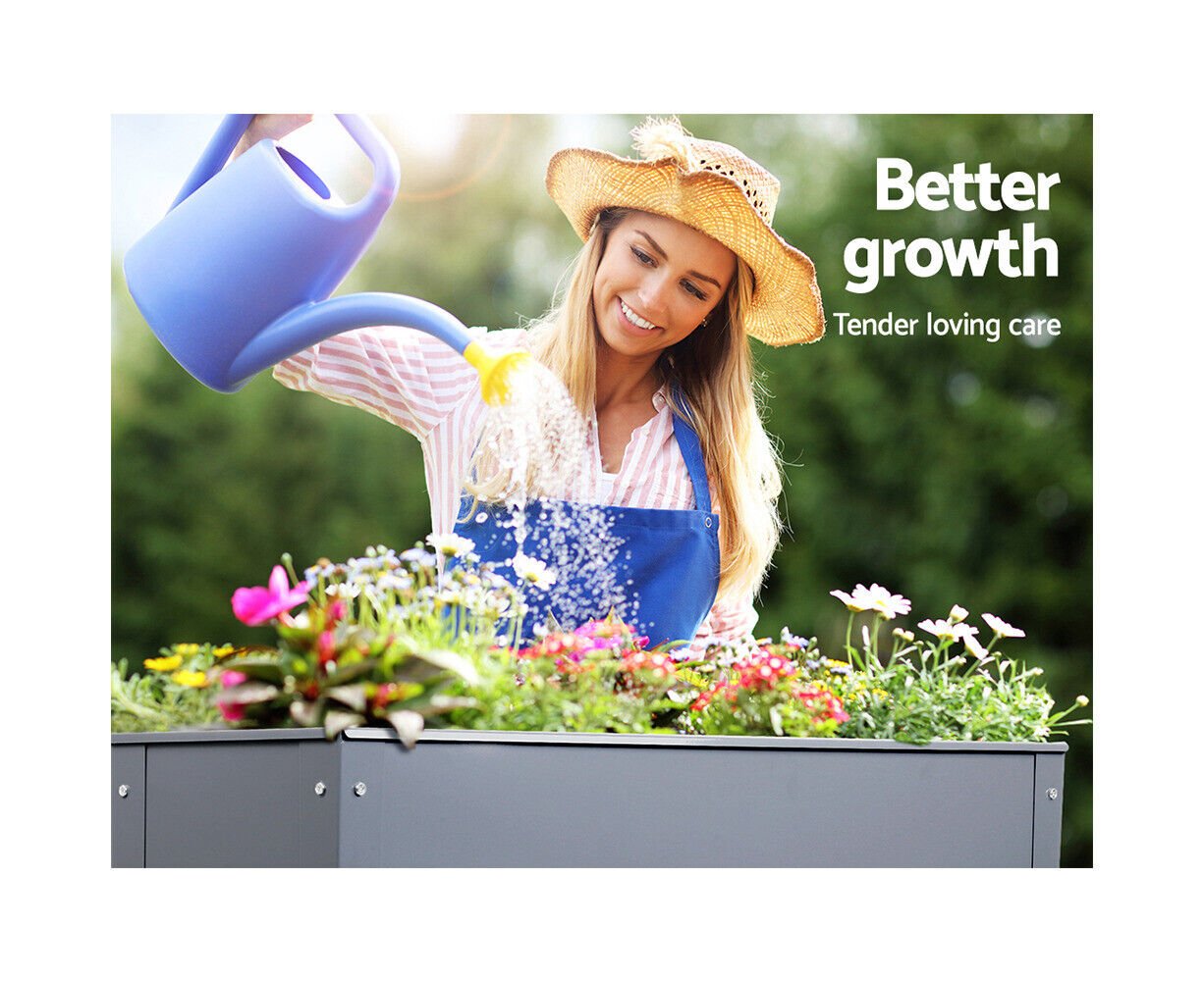 Greenfingers Garden Bed 100X80X30CM Galvanised Steel Raised Planter Standing Box