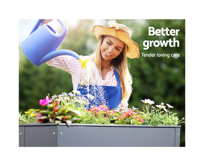 Greenfingers Garden Bed 100X80X30CM Galvanised Steel Raised Planter Standing Box