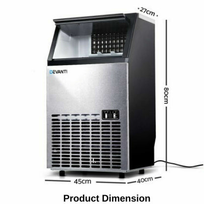 Ice Maker Machine Portable Commercial Stainless Steel Ice Cube Tray Rapid 60kg