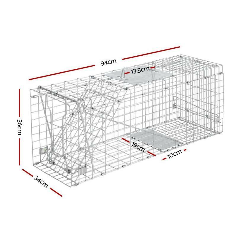 New HUMANE LIVE ANIMAL TRAP CAGE Possum Fox Dingo Rabbit Bird Cat Catch Folding