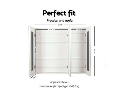 900MM x720MM Bathroom Vanity Mirror Medicine Cabinet Shaving Storage Pencil Edge