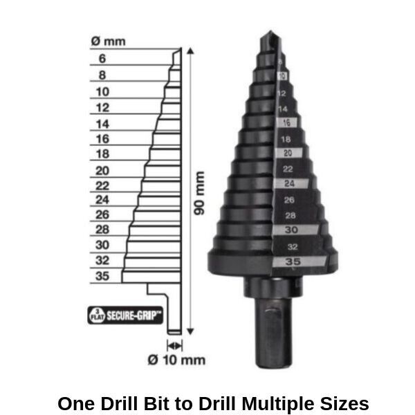Milwaukee 48899399 Metric Step Drill Bit Set 3 Piece Stepped Bits 48-89-9399