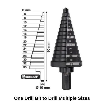 Milwaukee 48899399 Metric Step Drill Bit Set 3 Piece Stepped Bits 48-89-9399