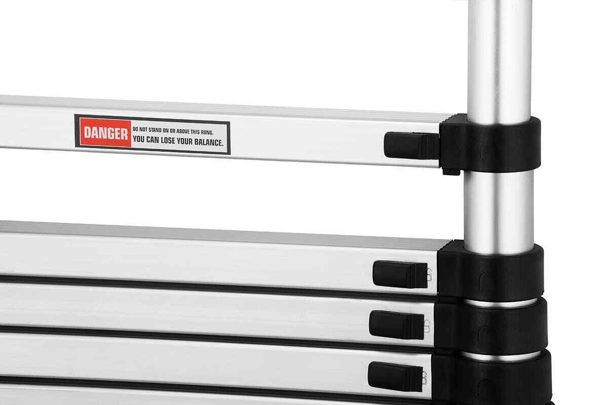 3.9m Portable Telescopic Ladder Aluminium Extension Safe Step Adjustable Compact