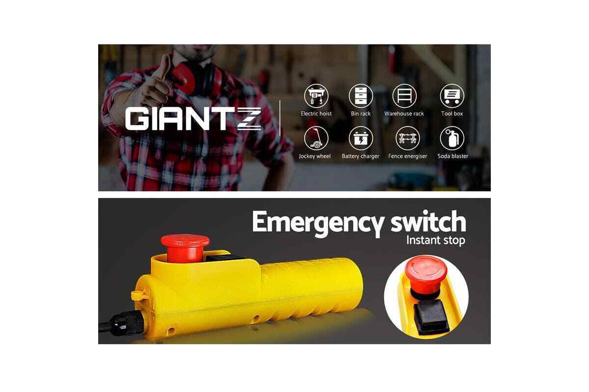 Electric Hoist Winch Crane 500/1000kg Rope 20m Remote Lifting Cable 240v Hoists