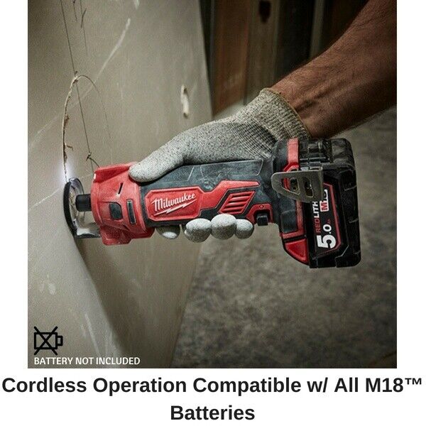 Milwaukee 18v Cordless Cut Out Tool Compact Dry Wall Rotary 4 Pole Skin M18BCT-0