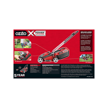 Cordless Lawn Mower Ozito PXC 18V Brushless Motor Grass Trimmer Battery Charger