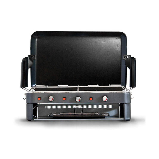 Deluxe 2 Burner Grill Stove Grill Portable Outdoor Cooking Gas Camping Kitchen