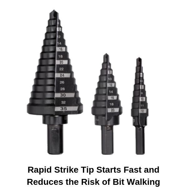 Milwaukee 48899399 Metric Step Drill Bit Set 3 Piece Stepped Bits 48-89-9399