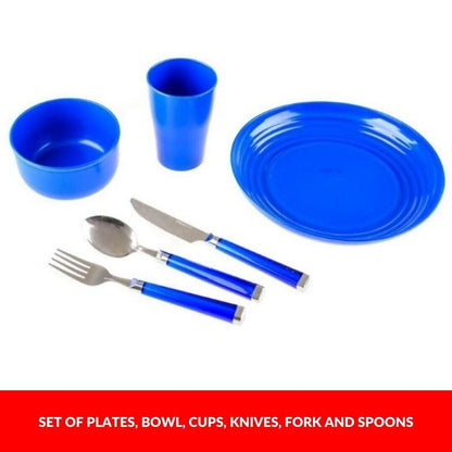 Camping Picnic Set 37 Piece 6Person Picnic Cutlery Pack Set Bag Storage Portable