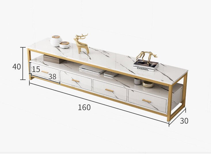 Synergy Luxury Designer Marble TV Cabinet (White) - Homegrown - StoresHomegrown - StoresNF82 - W