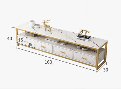 Synergy Luxury Designer Marble TV Cabinet (White) - Homegrown - StoresHomegrown - StoresNF82 - W