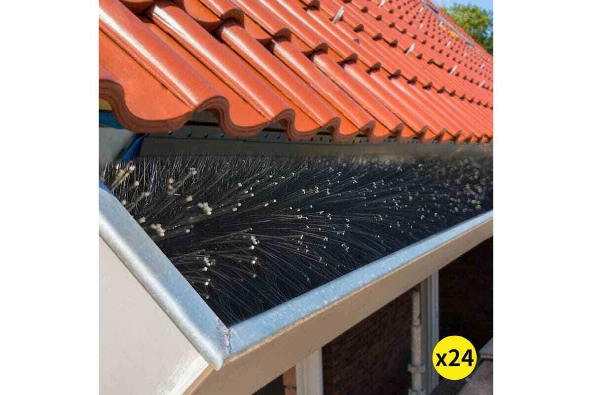 24Pcs Gutter Brush Guard 92x10cm Length Leaf Twigs Filter Heavy Duty Home Garden - Homegrown - StoresHomegrown - Stores