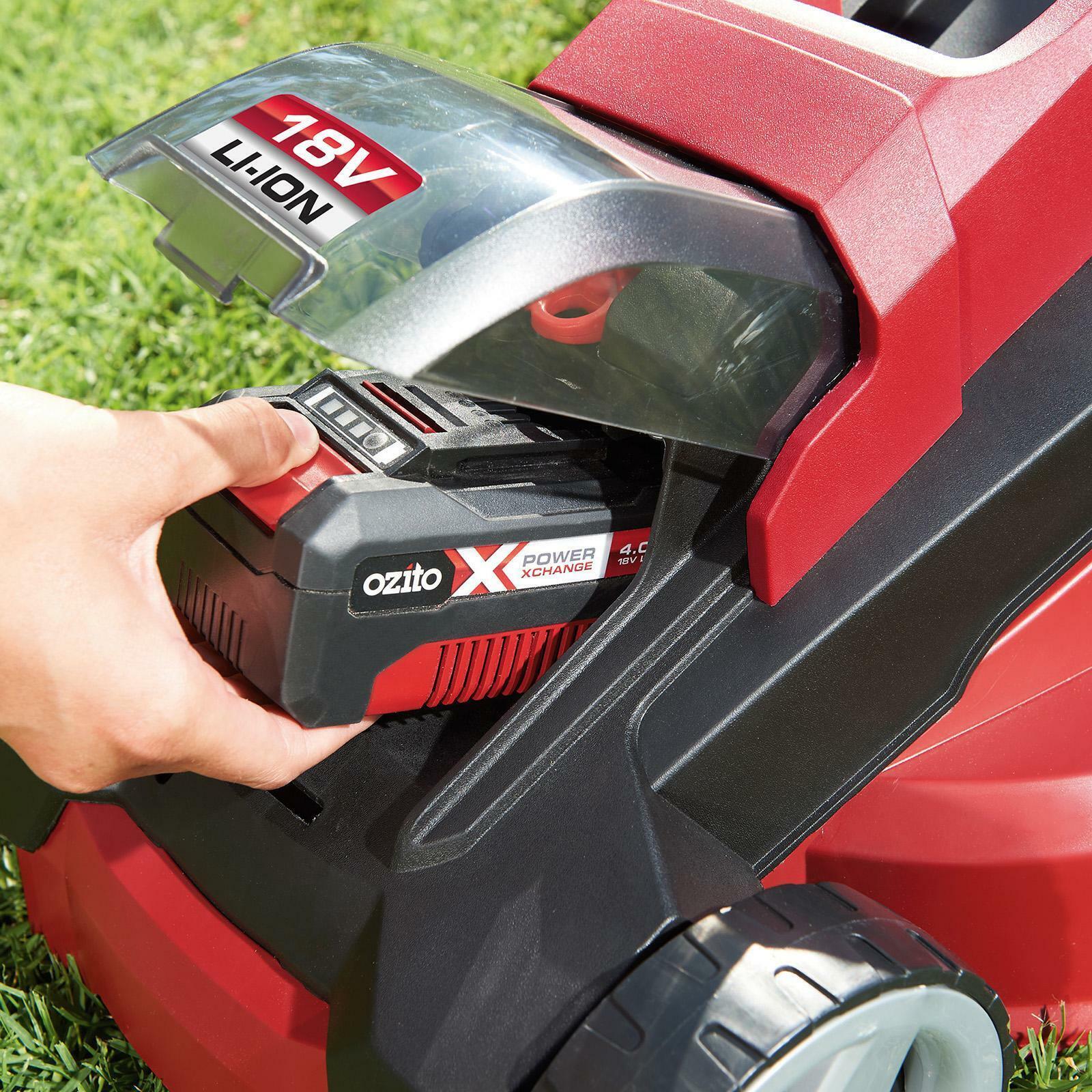 Cordless Lawn Mower Ozito PXC 18V Brushless Motor Grass Trimmer Battery Charger