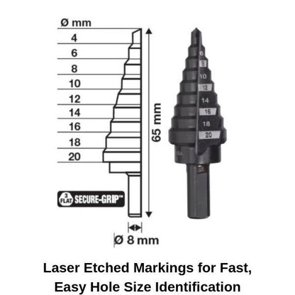 Milwaukee 48899399 Metric Step Drill Bit Set 3 Piece Stepped Bits 48-89-9399