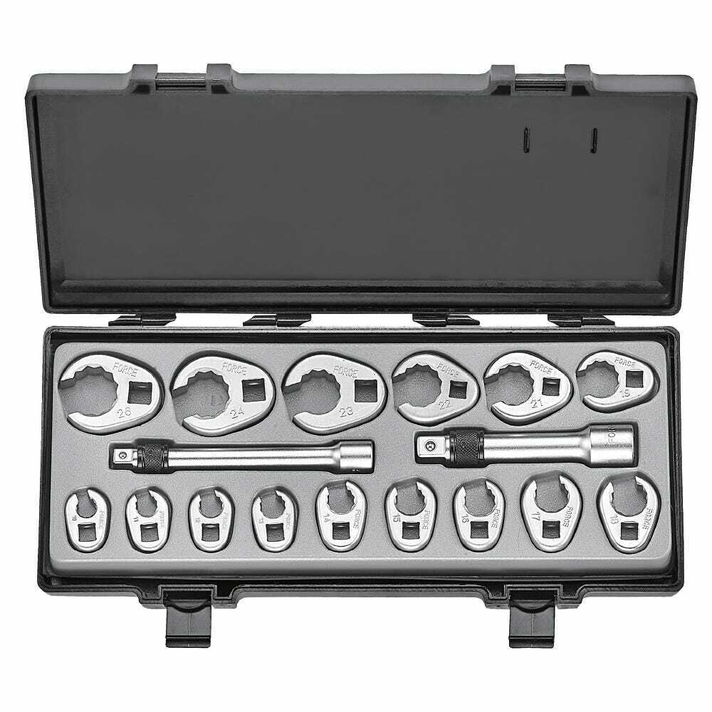 Force 17 Piece Metric Crows Foot Spanner Set Box Mechanic 10mm - 26mm with Case - Homegrown - StoresHomegrown - Stores5172