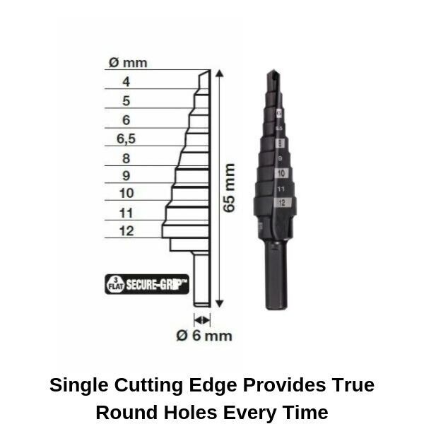 Milwaukee 48899399 Metric Step Drill Bit Set 3 Piece Stepped Bits 48-89-9399