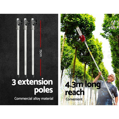 Pole Chain Saw Petrol Hedge Trimmer Garden Tool Tree Pruner 5.6M Reach Chainsaw
