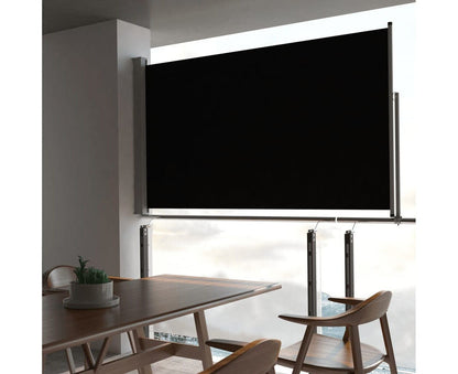 Terrace Patio Retractable Side Awning 140x300cm Black Garden Terrace Screen