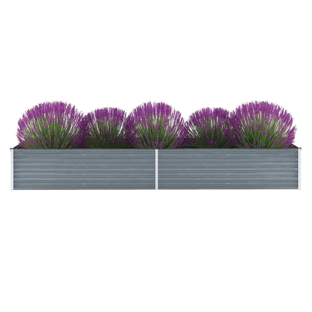 vidaXL Garden Raised Bed Galvanised Steel 320x80x45 cm Grey - Homegrown - StoresHomegrown - Stores44846