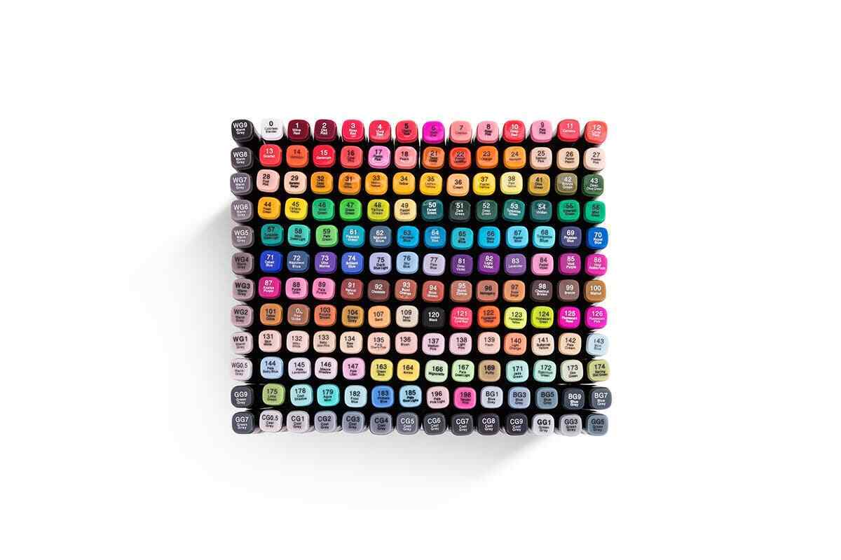 Colour Marker Texta Artist Set Dual Tip Widths -Broad & Fine Coded inc Glove