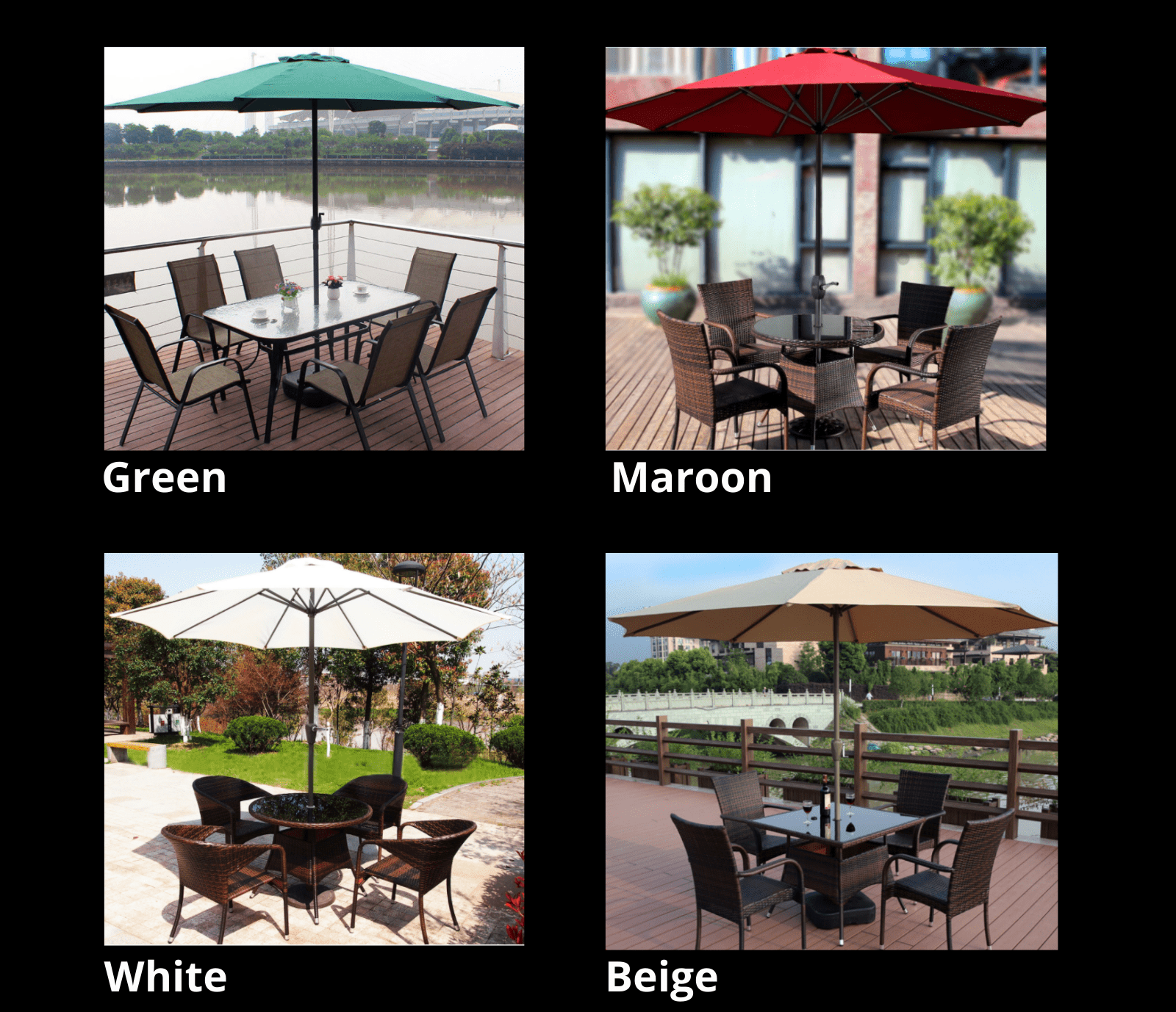 Outdoor Umbrella Large 3M Round Garden Patio Deck Parasol Canopy Shade Beach - Homegrown - StoresHomegrown - Stores7909 - G