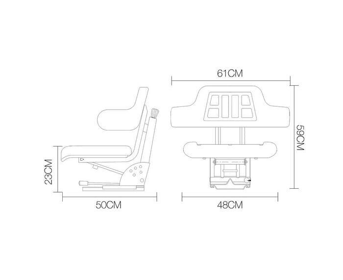 Giantz Suspension Tractor Seat Forklift Excavator Truck Universal Digger Chair