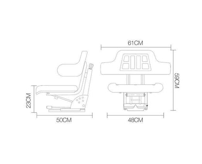 Giantz Suspension Tractor Seat Forklift Excavator Truck Universal Digger Chair