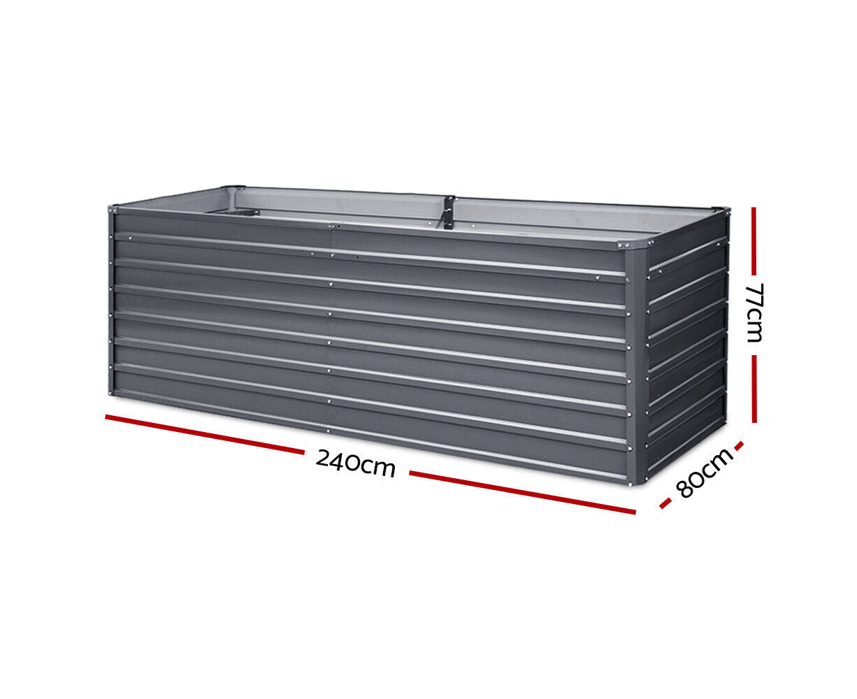 Greenfingers Garden Bed 240X80X77CM Galvanised Raised Steel Instant Planter - Homegrown - StoresHomegrown - Stores5547548