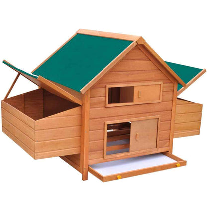 Large Wooden Hutch Chicken Coop Hen Chook House Nesting Poultry Cage