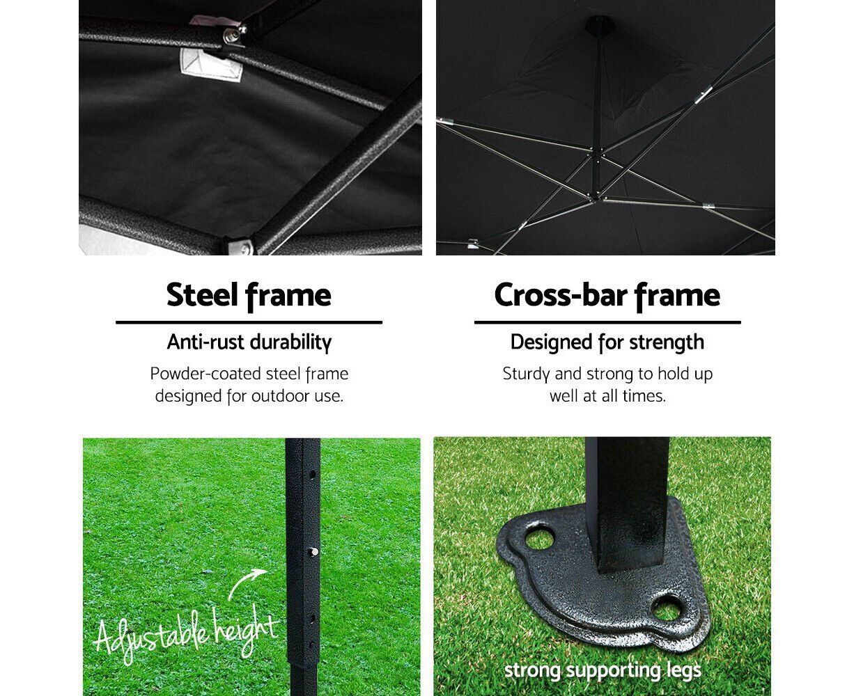Heavy Duty Pop up Marquee 3 x 6 Gazebo Outdoor Tent Portable Waterproof Shade AU