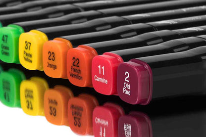 Colour Marker Texta Artist Set Dual Tip Widths -Broad & Fine Coded inc Glove