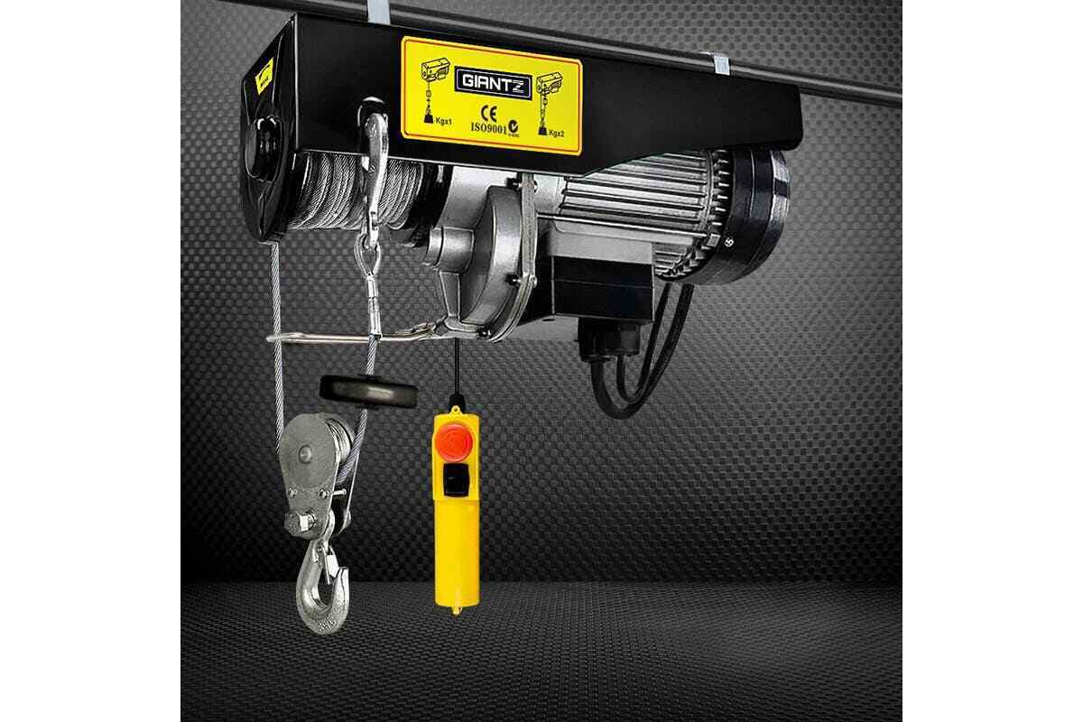 Electric Hoist Winch Crane 500/1000kg Rope 20m Remote Lifting Cable 240v Hoists