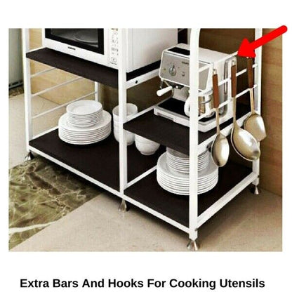 Kitchen Storage Organiser Cabinet Island Bench Table Shelves White Steel Frame - Homegrown - StoresHomegrown - StoresW6 - B
