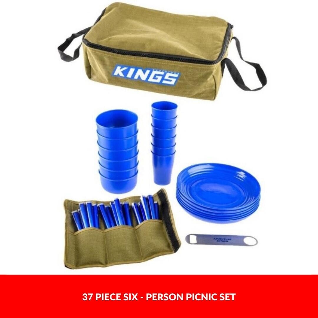 Camping Picnic Set 37 Piece 6Person Picnic Cutlery Pack Set Bag Storage Portable