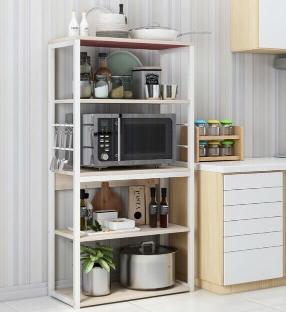 5 Tier Microwave Kitchen Multi Storage Shelves Shelf Racks Utensils Organiser