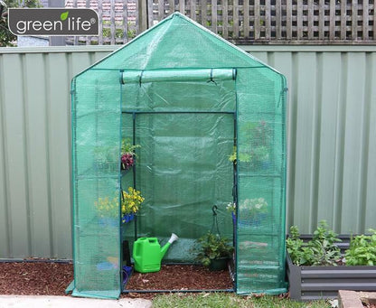 Green House W/ Shelves Greenhouse Walk In Hot Shade House Seedlings Shed Storage - Homegrown - StoresHomegrown - StoresGLGH2