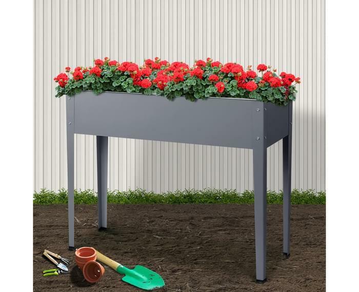Greenfingers Garden Bed 100X80X30CM Galvanised Steel Raised Planter Standing Box
