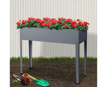Greenfingers Garden Bed 100X80X30CM Galvanised Steel Raised Planter Standing Box