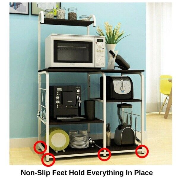 Kitchen Storage Organiser Cabinet Island Bench Table Shelves White Steel Frame - Homegrown - StoresHomegrown - StoresW6 - B