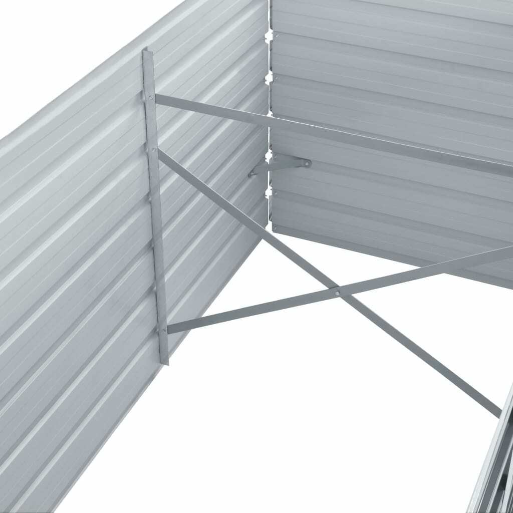 vidaXL Garden Raised Bed Galvanised Steel 320x80x45 cm Grey - Homegrown - StoresHomegrown - Stores44846