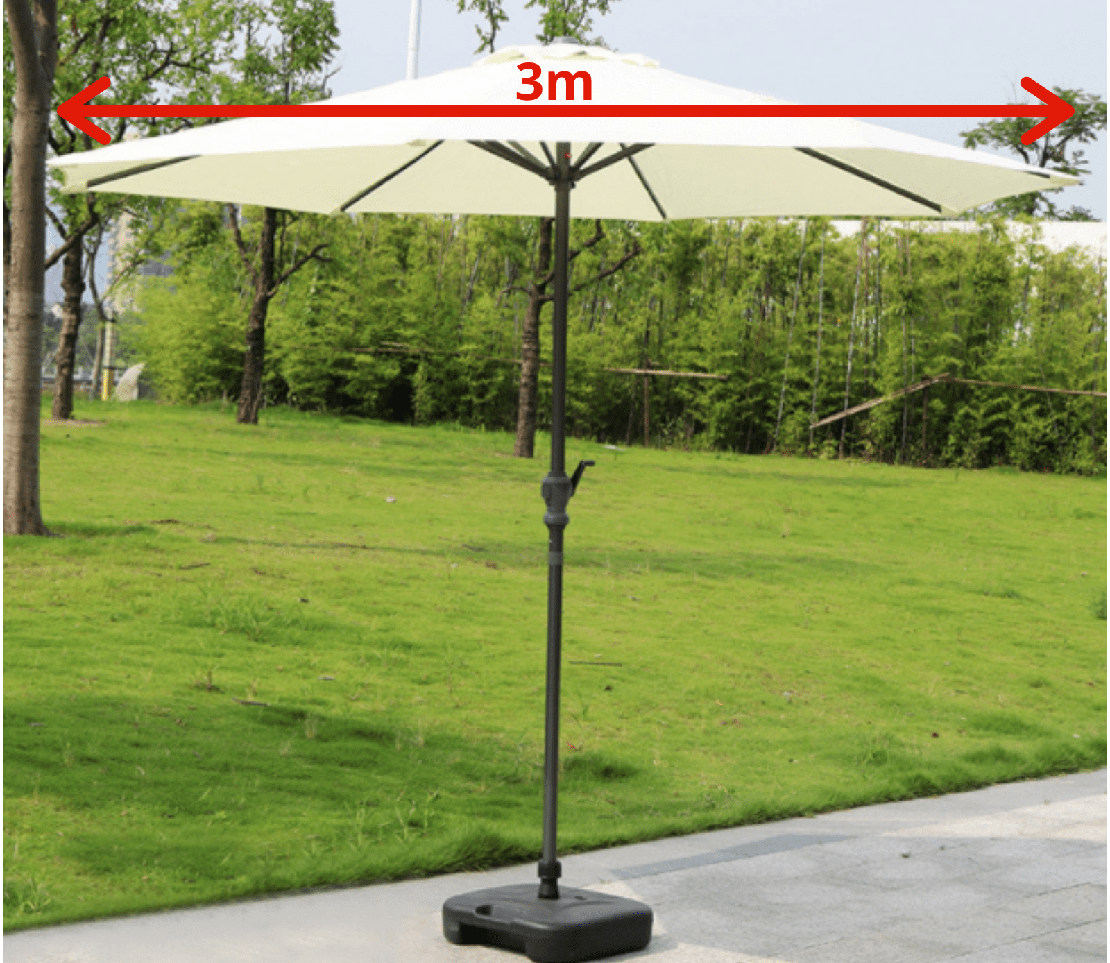 Outdoor Umbrella Large 3M Round Garden Patio Deck Parasol Canopy Shade Beach - Homegrown - StoresHomegrown - Stores7909 - G